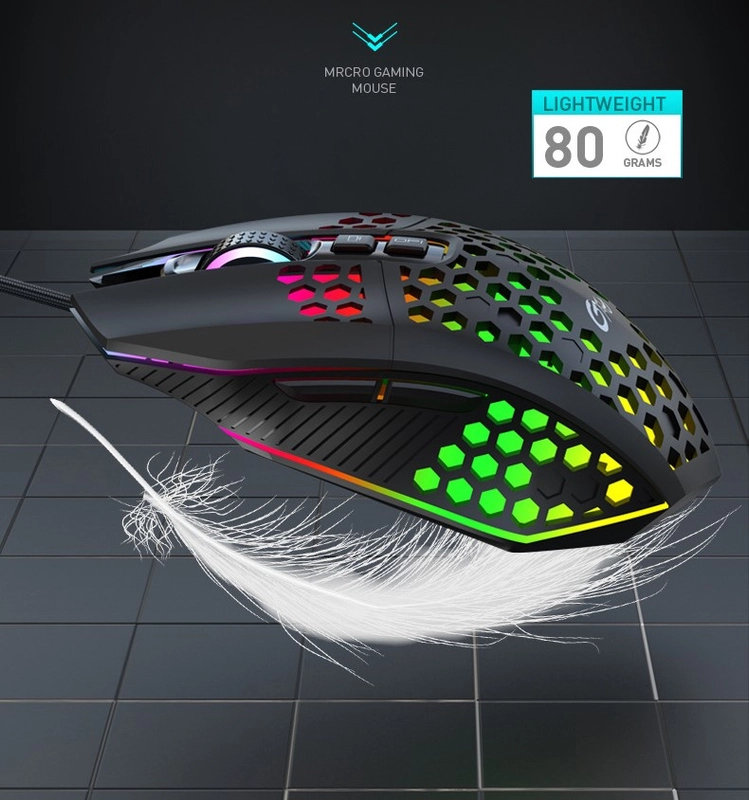 Компьютерная игровая проводная мышь с RGB подсветкой