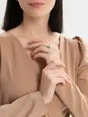 Серебряный кольцо с котиком и глазами