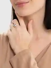 Серебряный кольцо с котиком и глазами