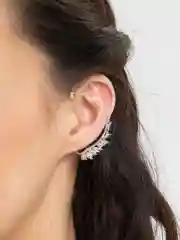 Серьга-кафф "Крылья", со стразами