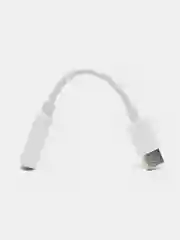 Белый aux адаптер переходник аудио конвертер (Type-C/3.5mm jack aux)