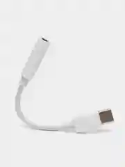 Белый aux адаптер переходник аудио конвертер (Type-C/3.5mm jack aux)