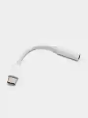 Белый aux адаптер переходник аудио конвертер (Type-C/3.5mm jack aux)