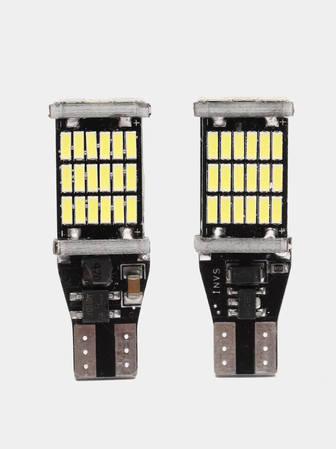 Белый автомобильные светодиодные LED лампы T15 W16W WY16W Canbus, для задних фар и габариток