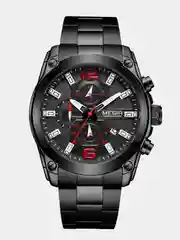 Черный мужские наручные часы Megir MS2063G, с хронографом, в подарочной упаковке