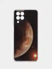 Тёмно-коричневый чехол для Samsung Galaxy M33, Самсунг Галакси М33, с рисунком