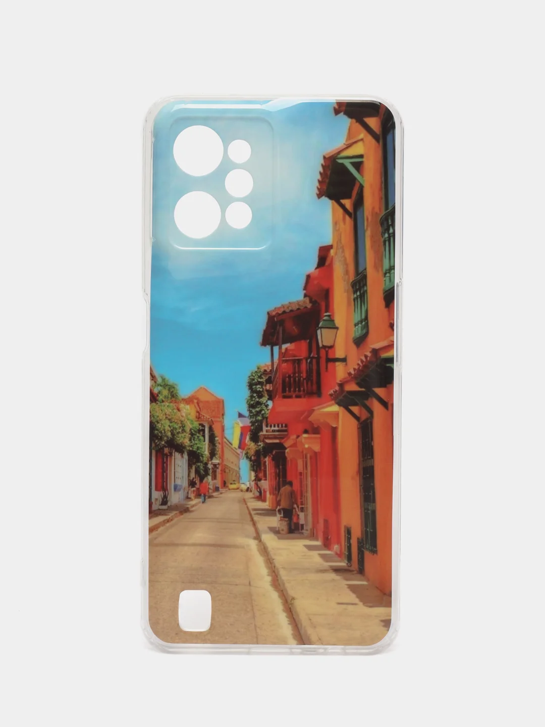 Лазурный чехол силиконовый на Realme C31 / Реалми С31, с рисунком