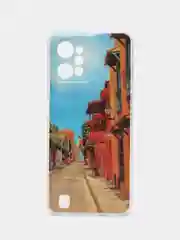 Лазурный чехол силиконовый на Realme C31 / Реалми С31, с рисунком
