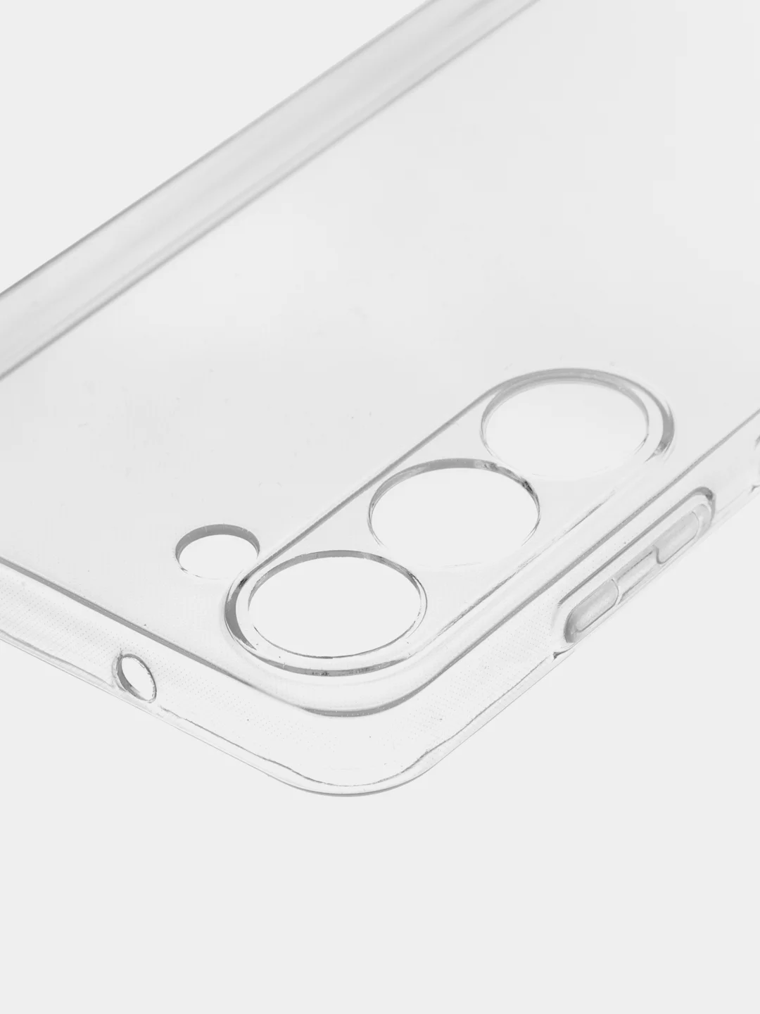 Прозрачный чехол для Samsung Galaxy S23 силиконовый ROSCO прозрачный с бортиком- защитой модуля камер
