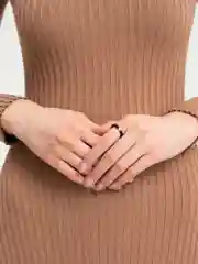 Черный кольца из бисера, ручная работа