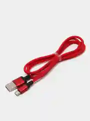 Красный плетеный кабель передачи данных Micro USB / Lightning / Type-C