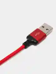 Красный плетеный кабель передачи данных Micro USB / Lightning / Type-C