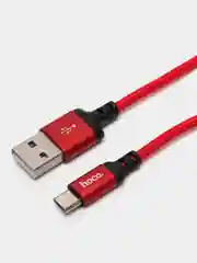 Красный плетеный кабель передачи данных Micro USB / Lightning / Type-C