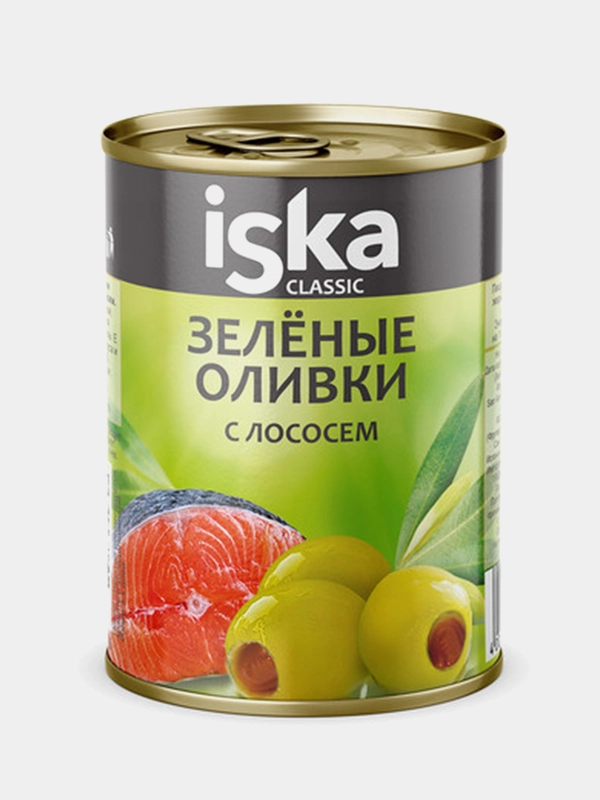 Зеленые оливки ISKA с лососем 300мл.Испания 1/6