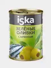 Зеленые оливки ISKA с анчоусом 300мл.Испания 1/6