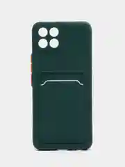 Зеленый силиконовый чехол для Infinix Smart 6 HD (Смарт 6 Хд), с карманом для карт