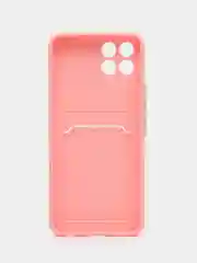 Розовый силиконовый чехол для Infinix Smart 6 HD (Смарт 6 Хд), с карманом для карт