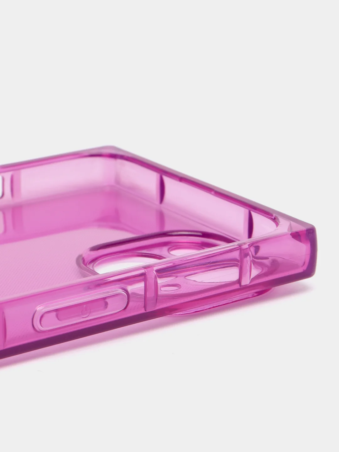 Фиолетовый чехол для Apple iPhone 14 силиконовый КАРТОФАН прозрачный прямоугольный с защитой камер