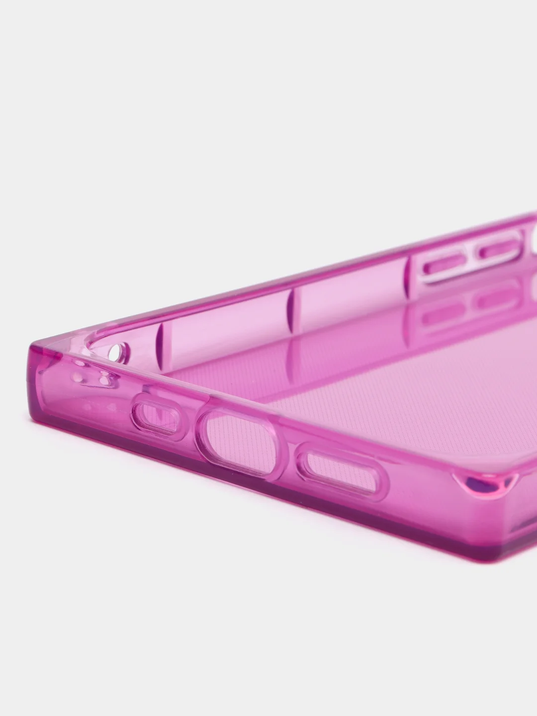 Фиолетовый чехол для Apple iPhone 14 силиконовый КАРТОФАН прозрачный прямоугольный с защитой камер