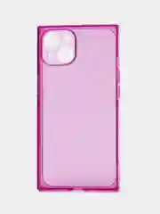 Фиолетовый чехол для Apple iPhone 14 силиконовый КАРТОФАН прозрачный прямоугольный с защитой камер
