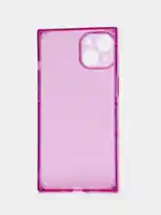 Фиолетовый чехол для Apple iPhone 14 силиконовый КАРТОФАН прозрачный прямоугольный с защитой камер