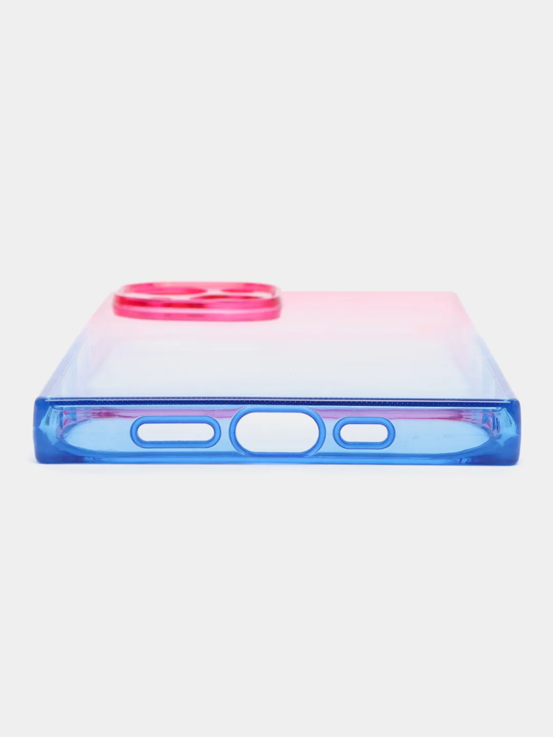 Розовый чехол для Apple iPhone 14 силиконовый КАРТОФАН прозрачный прямоугольный с защитой камер