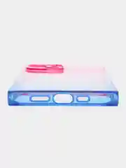 Розовый чехол для Apple iPhone 14 силиконовый КАРТОФАН прозрачный прямоугольный с защитой камер