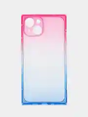 Розовый чехол для Apple iPhone 14 силиконовый КАРТОФАН прозрачный прямоугольный с защитой камер