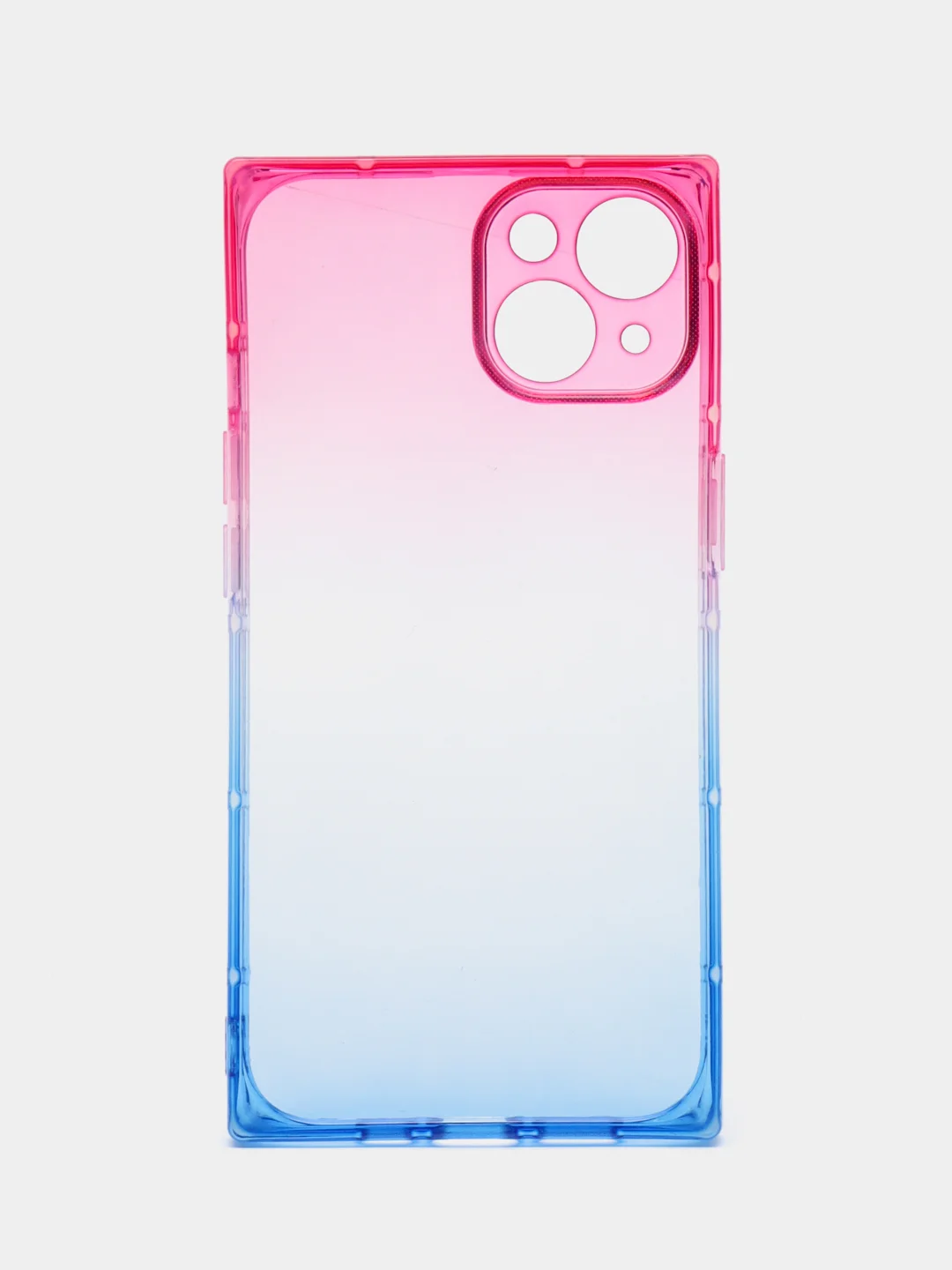 Розовый чехол для Apple iPhone 14 силиконовый КАРТОФАН прозрачный прямоугольный с защитой камер