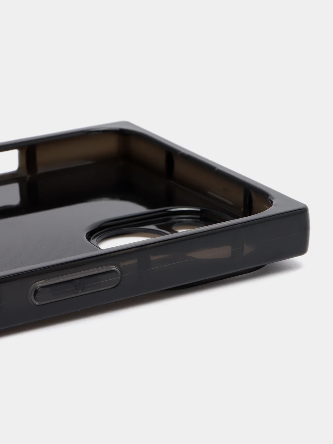 Черный чехол для Apple iPhone 14 силиконовый КАРТОФАН прозрачный прямоугольный с защитой камер