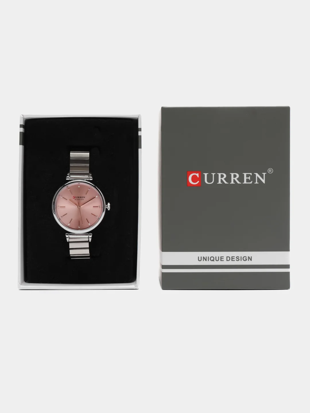Красный женские наручные часы Curren 9081 в подарочной упаковке