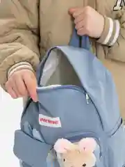 Голубой рюкзак детский с зайчиком