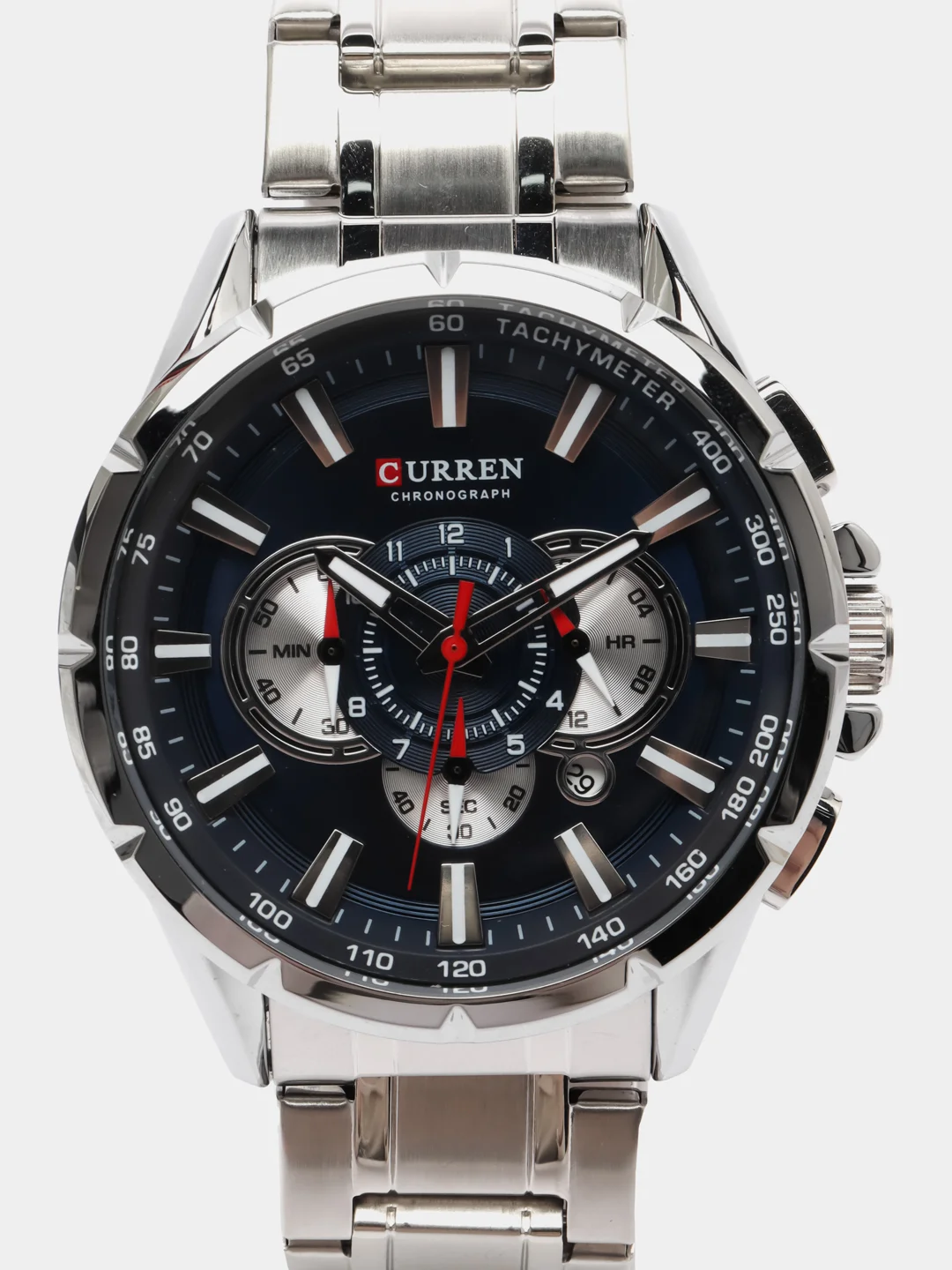 Синий мужские наручные часы Curren 8363 c хронографом в подарочной упаковке