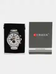 Серебряный мужские наручные часы Curren 8352 с хронографом в подарочной упаковке