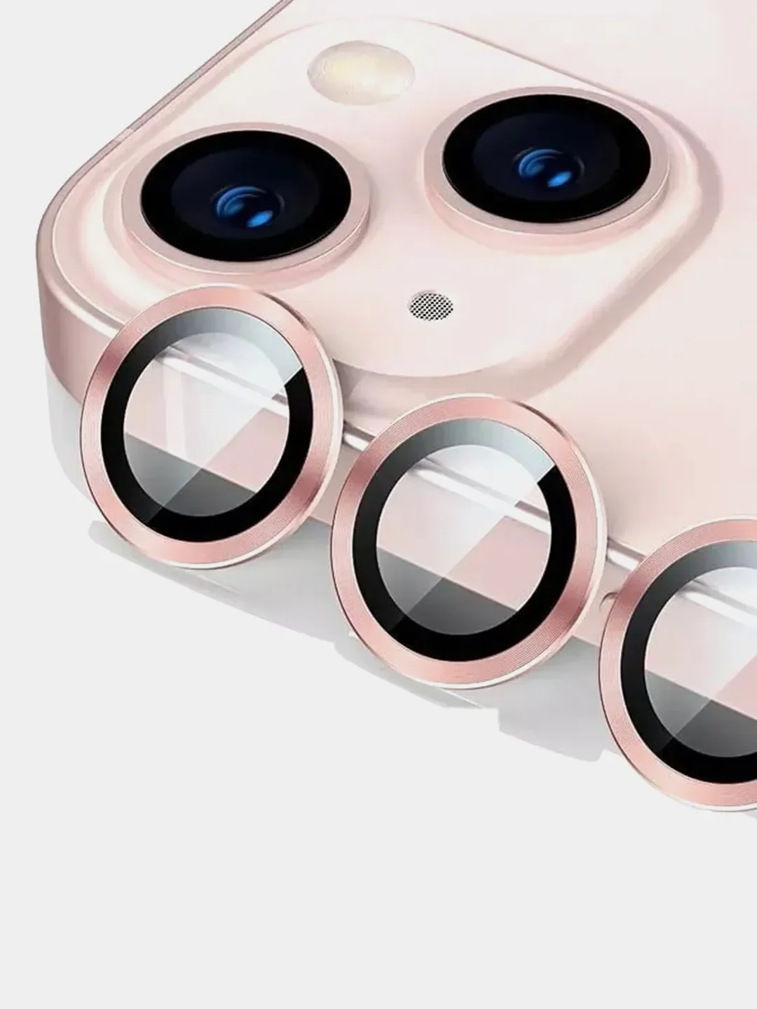 Розовый защитные линзы на камеру iPhone 11/Pro/ProMax, 13/Pro/ProMax, 14/Pro/ProMax/14+