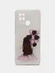 Тёмно-розовый чехол для Xiaomi Redmi 10C / Poco C40, Сяоми Редми 10С / Поко С40, силиконовый, с рисунком