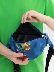Голубой сумка на пояс детская, для мальчиков и девочек Brawl Stars, Леди Баг, Уэнсдэй