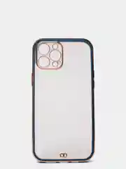 Сиреневый чехол силиконовый с золотым ободком IPhone 13 PRO