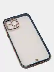 Сиреневый чехол силиконовый с золотым ободком IPhone 13 PRO