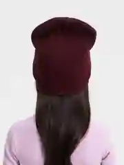 Марсала шапка рубчик женская двухслойная, весна-осень, однотонная, хлопок, мальчик, девочка