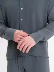 Угольный мужской костюм-двойка, из ткани сингапур