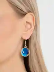 Индиго серьги "Космос", ассиметричные