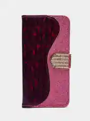 Пурпурный чехол-книжка со стразами для iPhone 11, 12, 13, 14