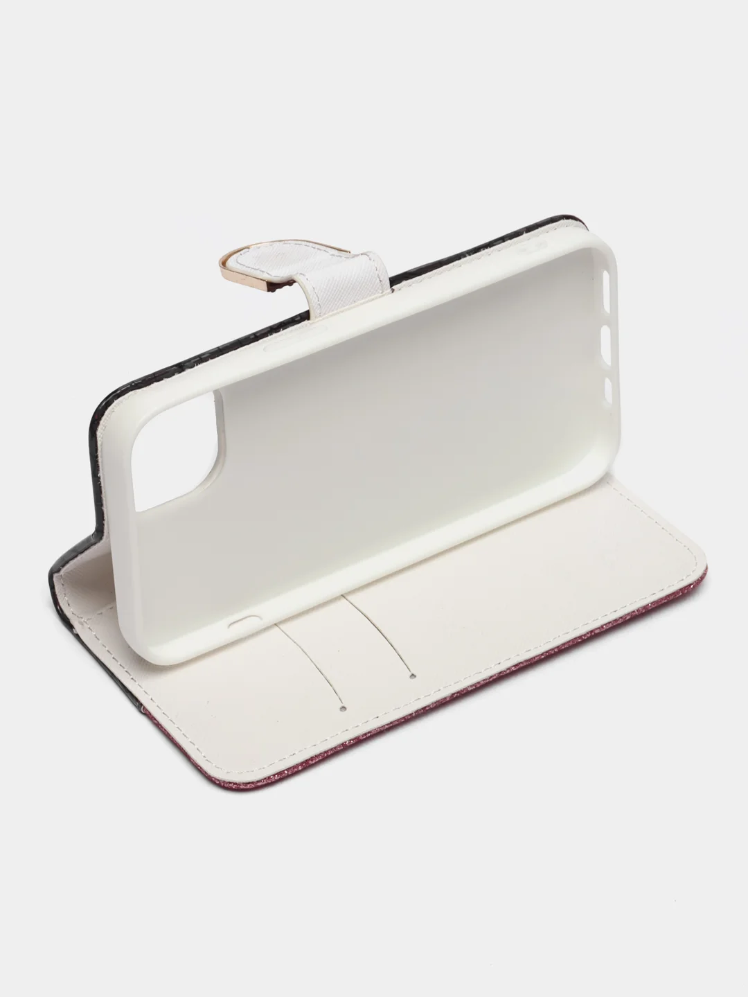 Пурпурный чехол-книжка со стразами для iPhone 11, 12, 13, 14