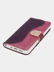 Пурпурный чехол-книжка со стразами для iPhone 11, 12, 13, 14