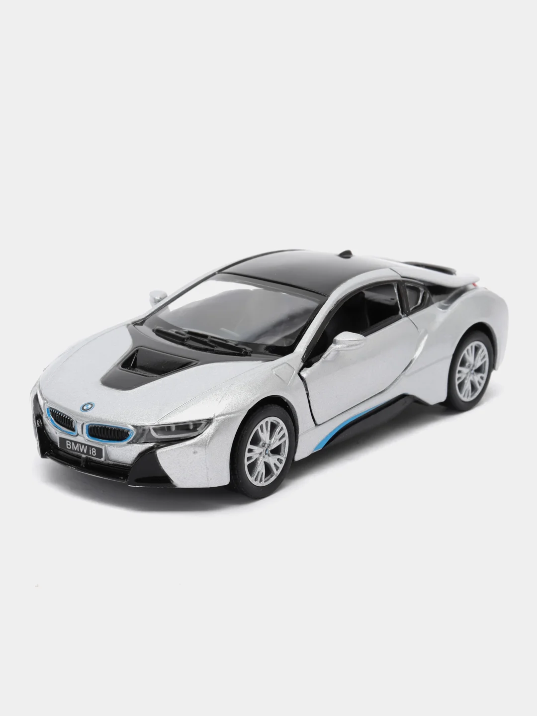 Серебряный игрушечная машинка BMW i8 Kinsmart KT5379D