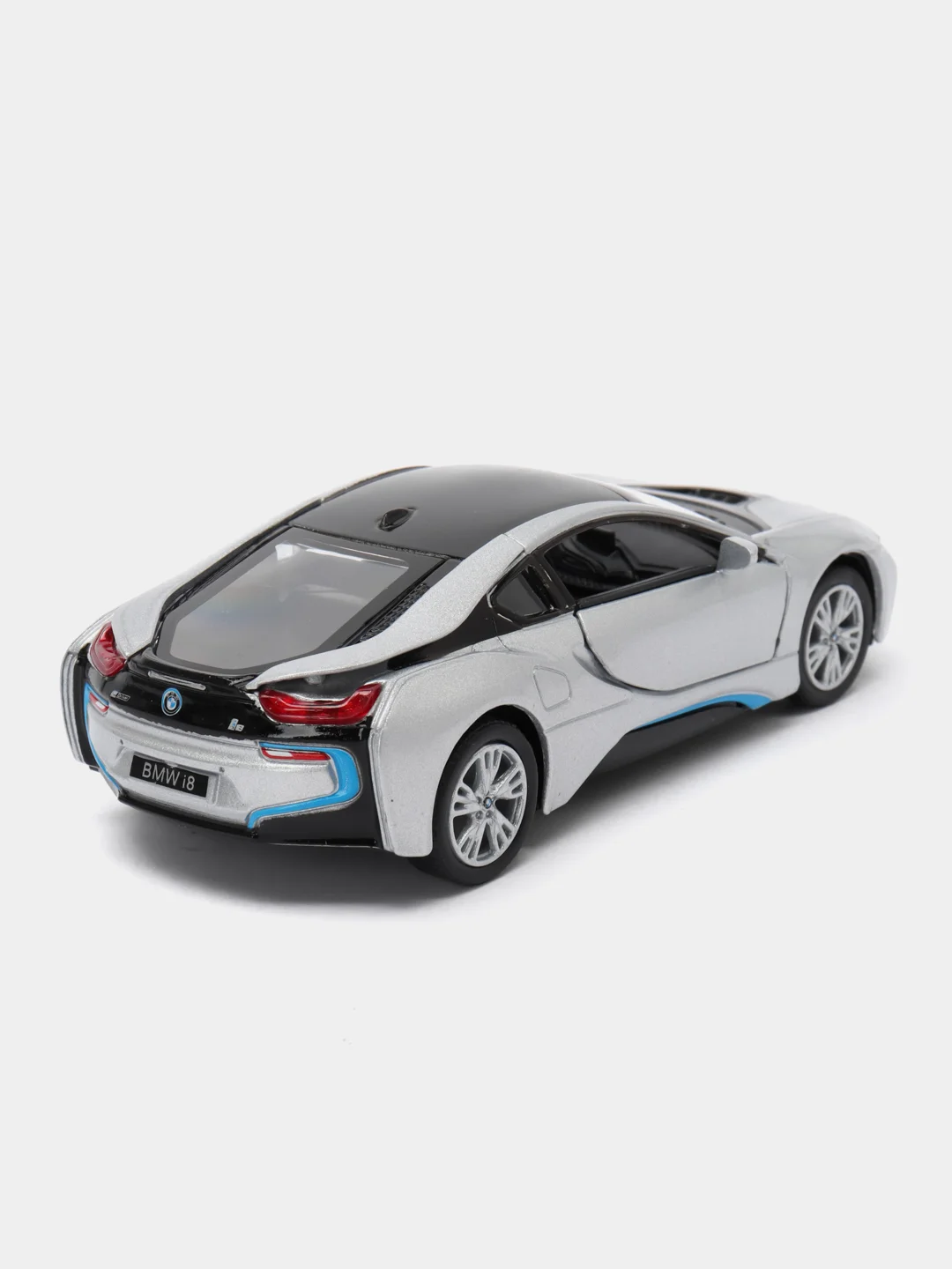 Серебряный игрушечная машинка BMW i8 Kinsmart KT5379D