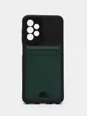 Зеленый чехол Samsung Galaxy A23 (Самсунг Галакси А23), силиконовый с карманом для карты
