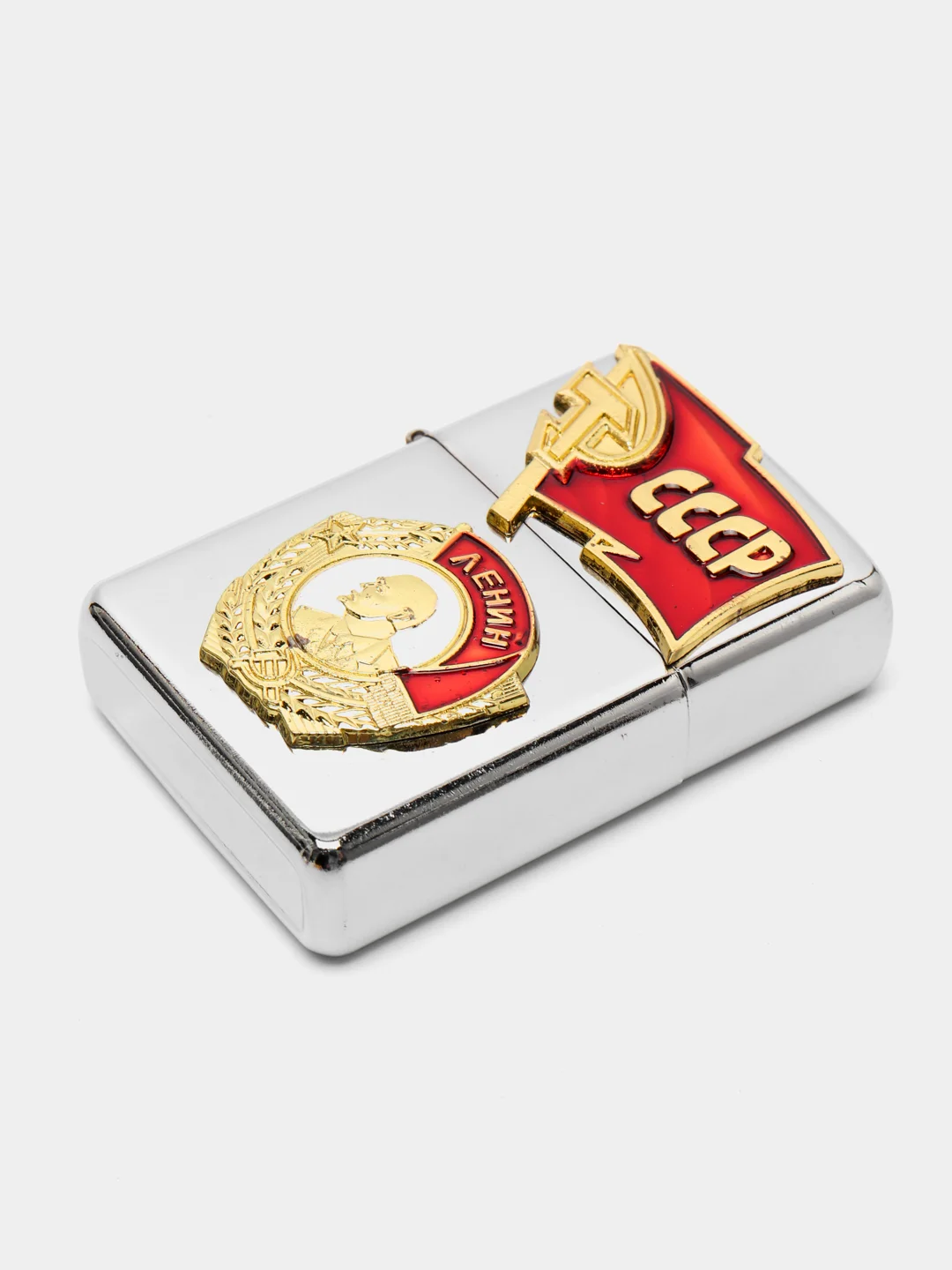 Красный бензиновая зажигалка "СССР, орден Ленина"