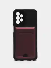 Пурпурный чехол Samsung Galaxy A23 (Самсунг Галакси А23), силиконовый с карманом для карты